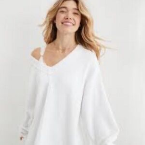 Aerie Wonder Textured V-Neck Sweatshirt